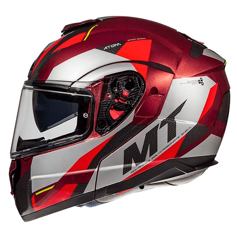 Vyklápacia prilba na motocykel MT Atom SV TRANSCEND F5 červená