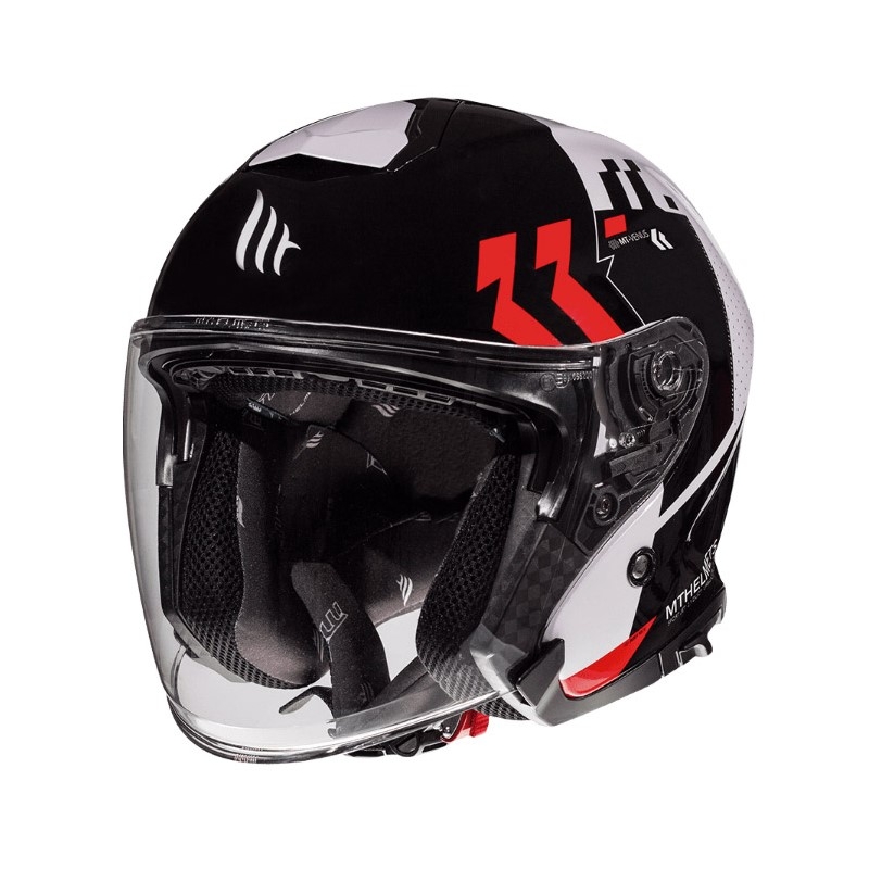 Otvorená prilba na motocykel MT Thunder 3 SV Venus čierno-bielo-červená - II. akosť