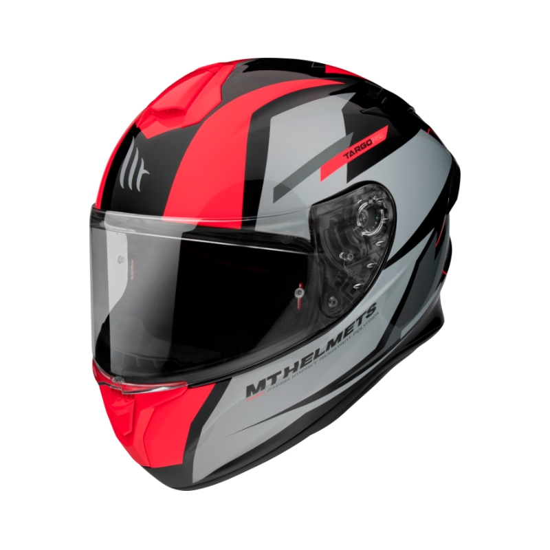Integrálna prilba na motocykel MT FF106 Pre Targo Pro Sound čierno-sivo-fluo červená výpredaj