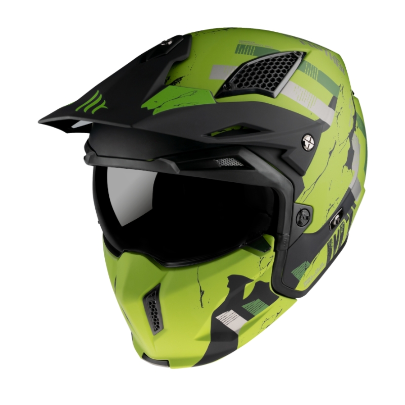 Prilba na motocykel MT Streetfighter Skull 2020 zeleno-čierna