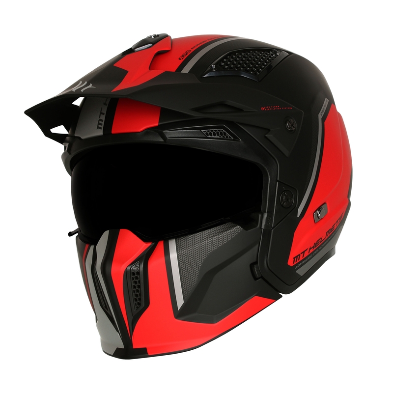 Otvorená prilba s maskou MT Streetfighter SV TWIN 0.5 C5 čierno-červená výpredaj