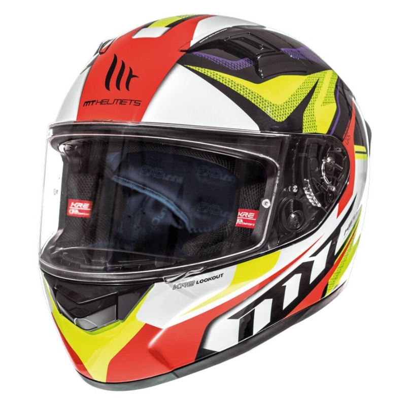 Integrálna prilba na motorku MT Kre Lookout červeno-fluo žltá