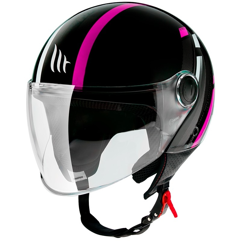 Otvorená prilba na motocykel MT Street Scope D8 čierno-šedo-fluo ružová lesklá výpredaj