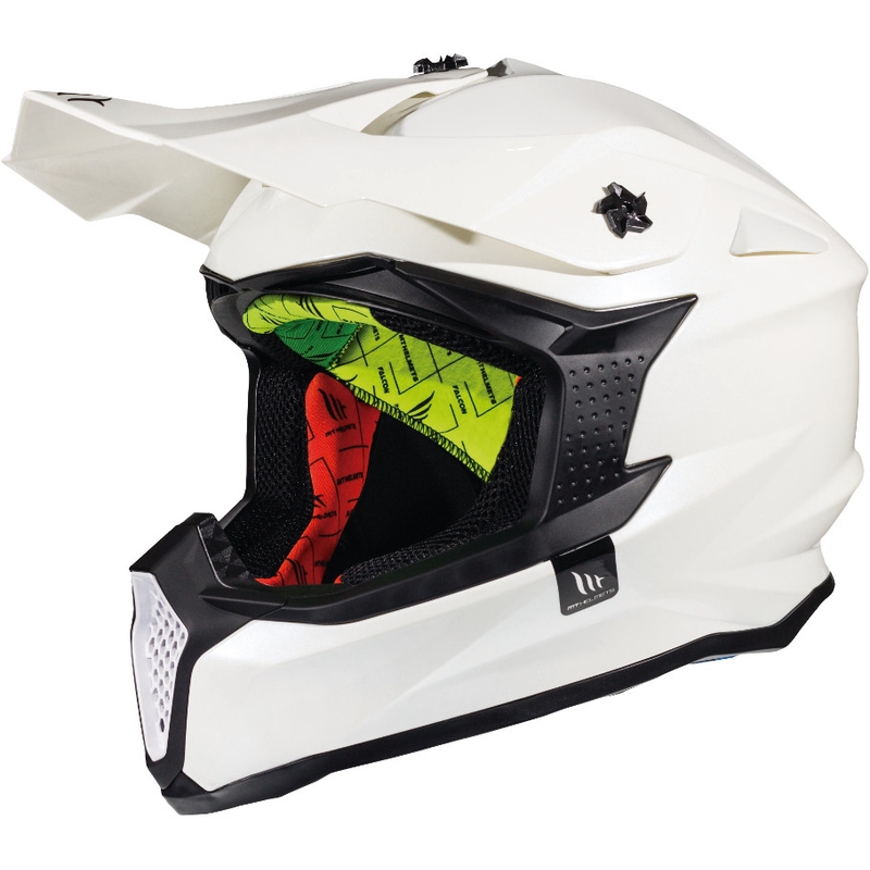 Motokrosová prilba MT Falcon Solid biela