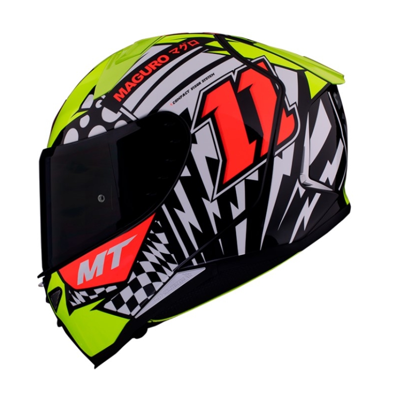 Integrálna prilba na motocykel MT Revenge 2 Sergio Garcia A3 čierno-bielo-fluo žlto-fluo oranžová