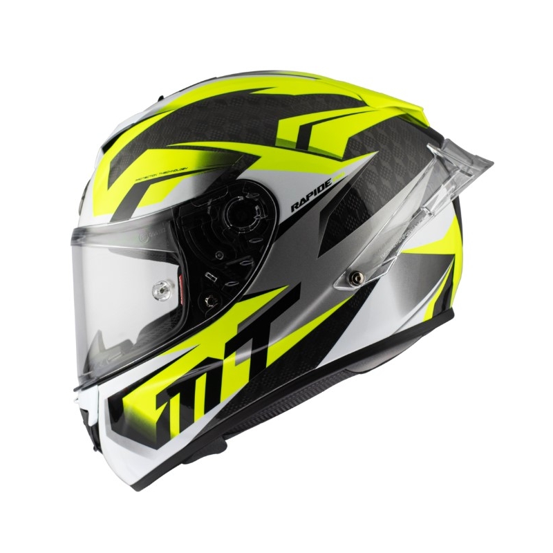 Integrálna prilba na motocykel MT Rapide Pro Fugaz D3 čierno-sivo-bielo-fluo žltá