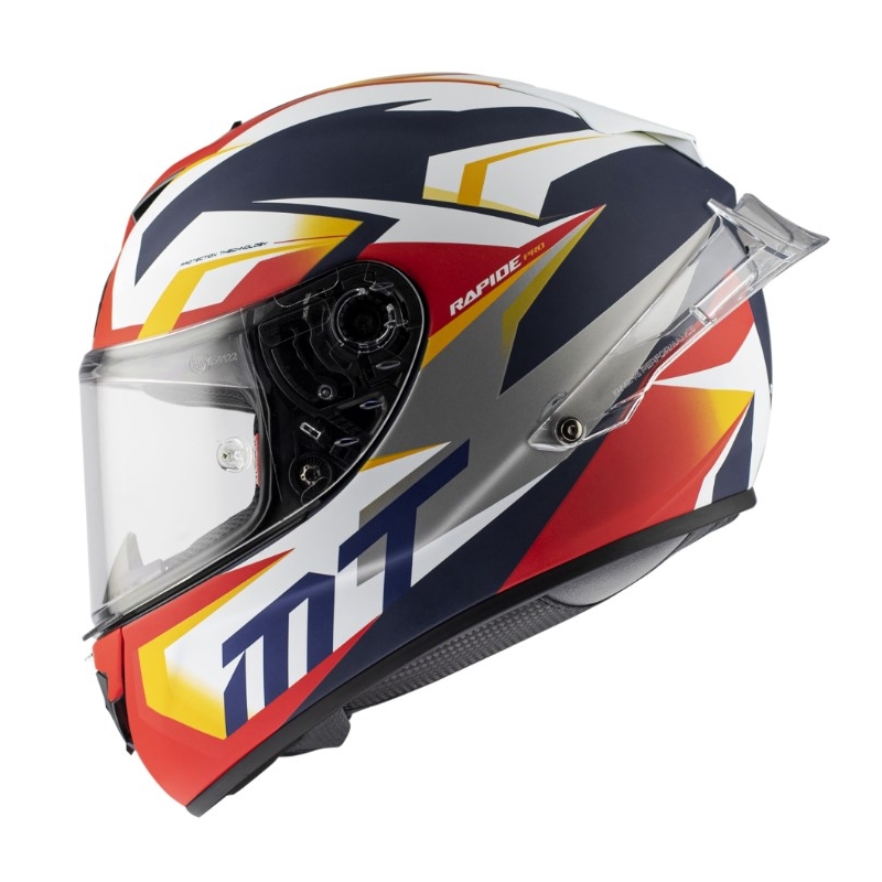 Integrálna prilba na motocykel MT Rapide Pro Fugaz I0 bielo-modro-červená