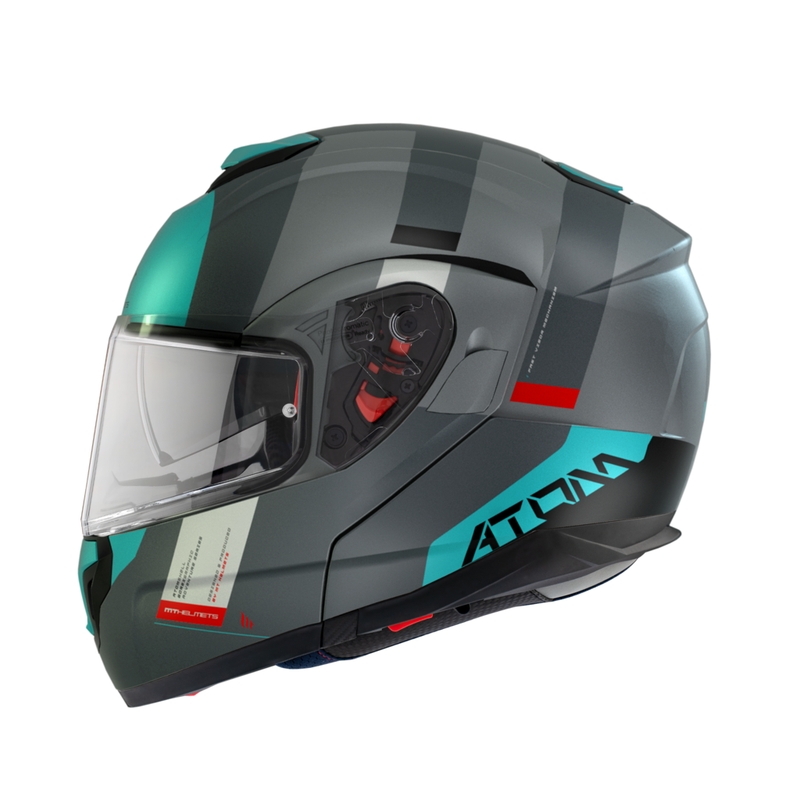 Vyklápacia prilba na motocykel MT Atom SV Gorex C2 sivo-tyrkysová