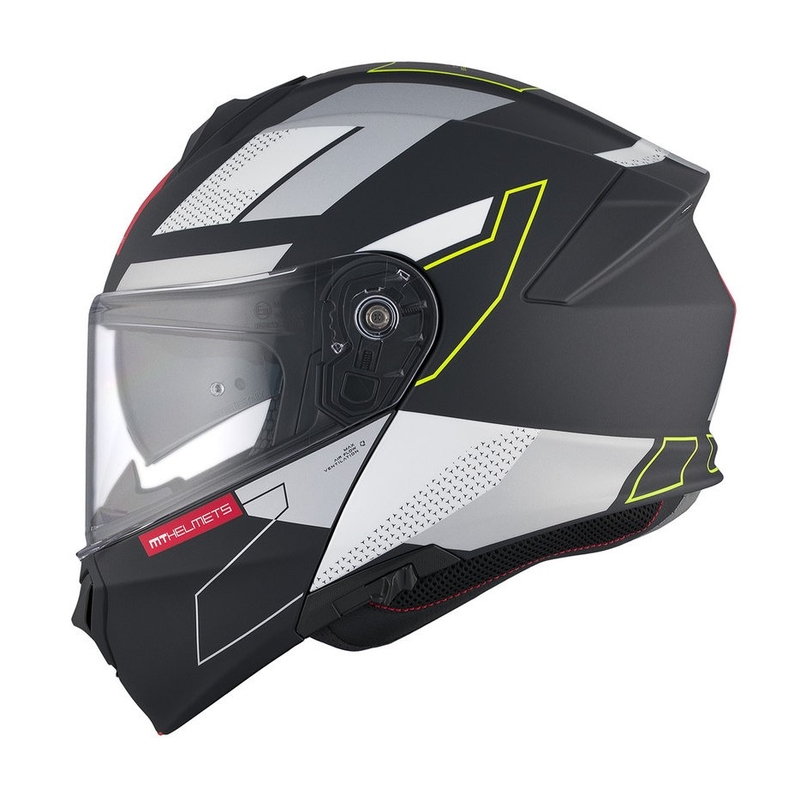 Vyklápacia prilba na motocykel MT Genesis SV Talo B2 černo-šedo-fluo žlutá matná výpredaj