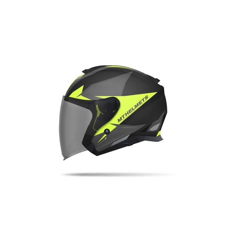 Prilba na motorku otvorená MT Thunder SV Jet Wing čierna matná-fluo žltá výpredaj