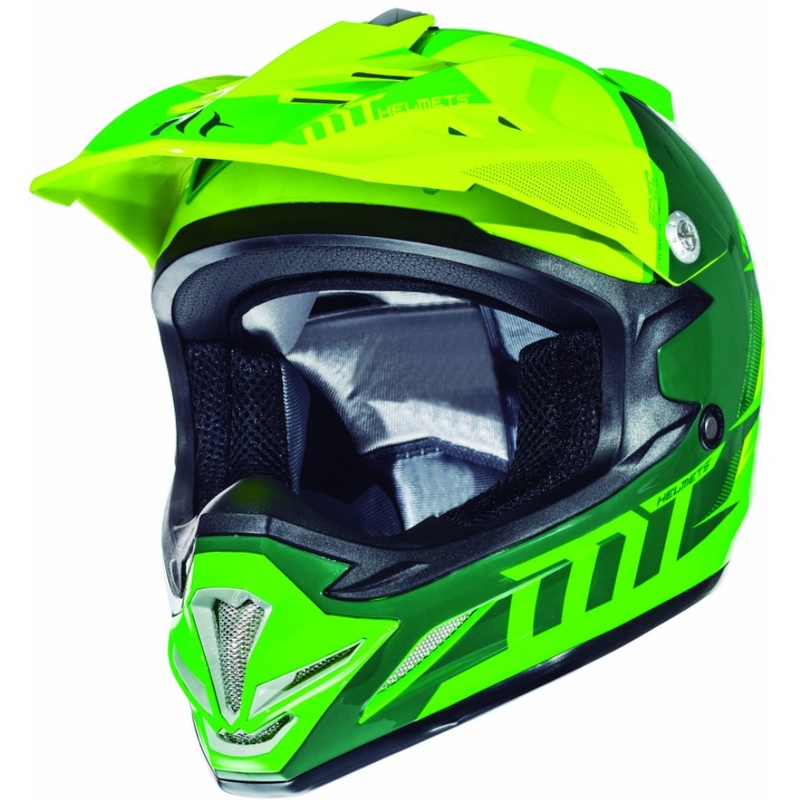 Detská motokrosová prilba na motorku MT MX-2 Spec fluo zeleno-žltá