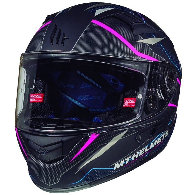 Integrálna prilba na motorku MT Kre Intrepid SV čierna matná-fluo ružová