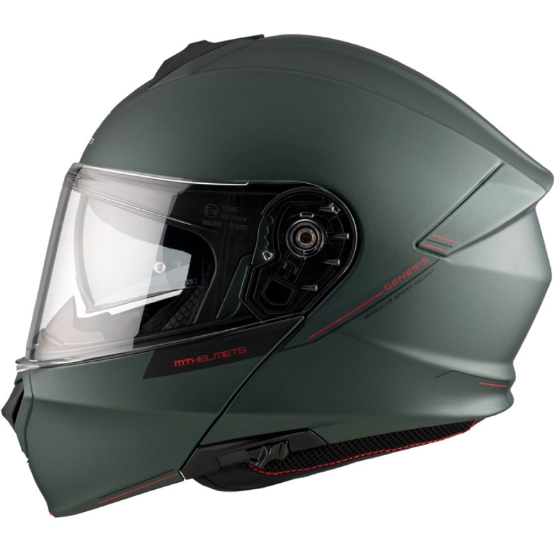Vyklápacia prilba na motocykel MT Genesis SV Solid A6 zelená matná