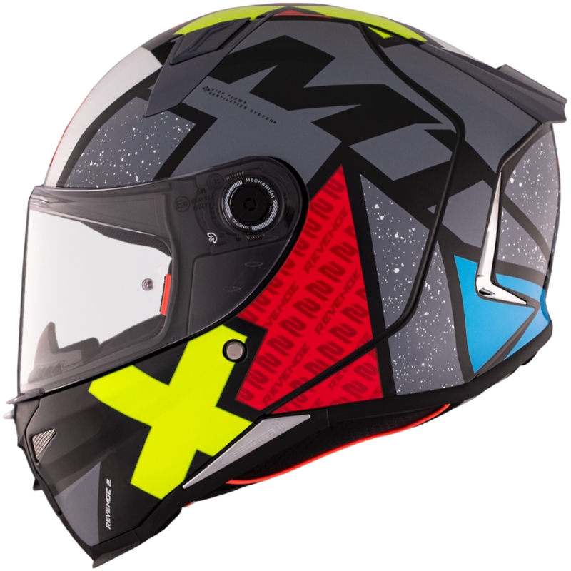 Integrálna helma na motorku MT REVENGE 2 S Light CO lesklá čierno-červeno-žltá