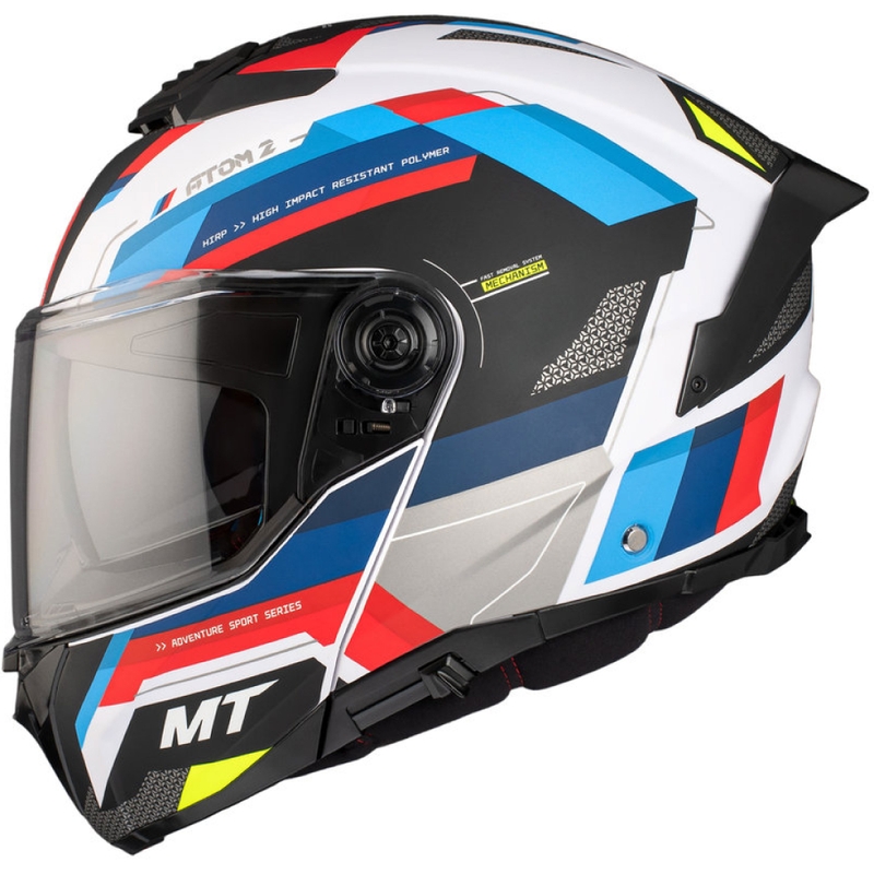 Vyklápací helma na motorku MT ATOM 2 SV BAST A0 perleťová čierno-modro-červeno-biela