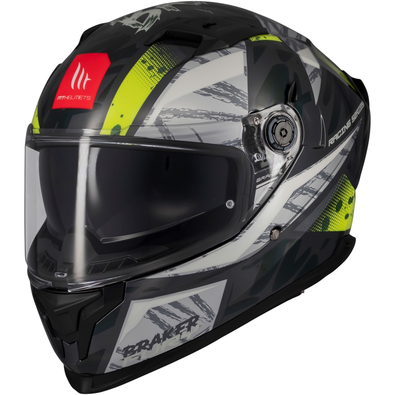 Integrálna prilba na motorku MT Braker SV Fury šedo-fluo žltá