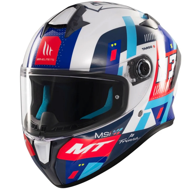 Integrálna helma na motorku MT Targo S SERGIO GARCIA modro-červeno-biela