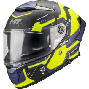 Integrální helma na motorku MT Thunder 4 SV Lumex B27 černo-modro-fluo žlutá