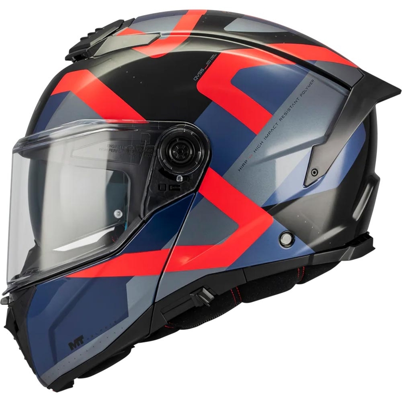 Výklopná helma na motorku MT Atom 2 SV Dexter B15 modro-černo-červená