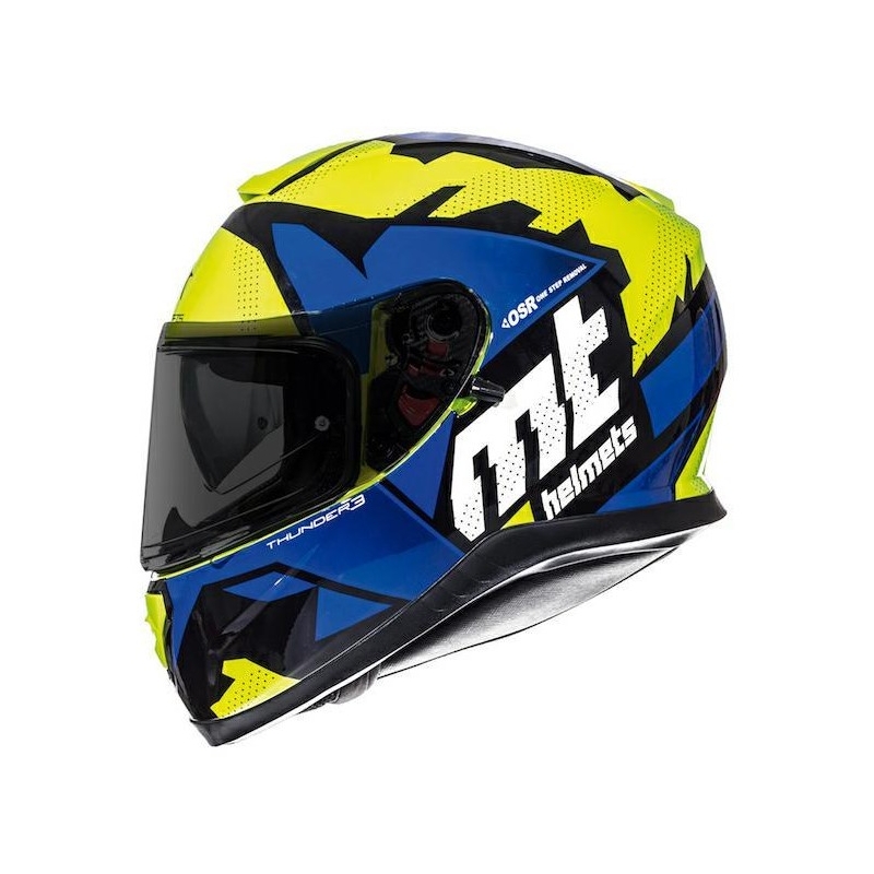 Integrálna prilba na motorku MT Thunder 3 SV Torn fluo žlto-modrá výpredaj
