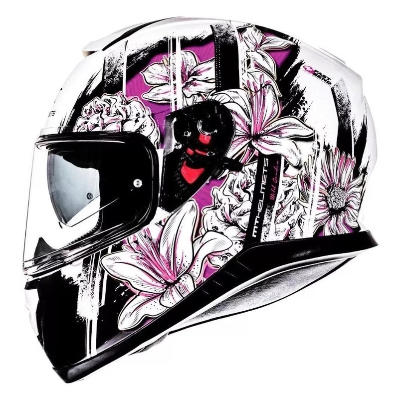 Integrálna prilba na motorku MT Thunder 3 SV Wild Garden bielo-fialová