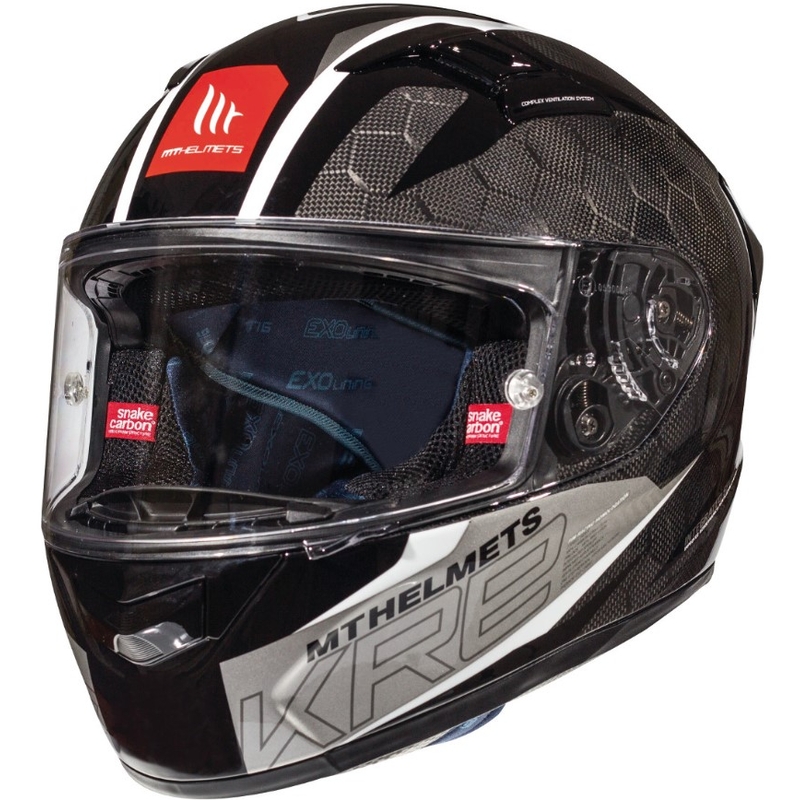 Integrálna prilba na motocykel MT Kre Snake Carbon 2.0 čierno biela výpredaj