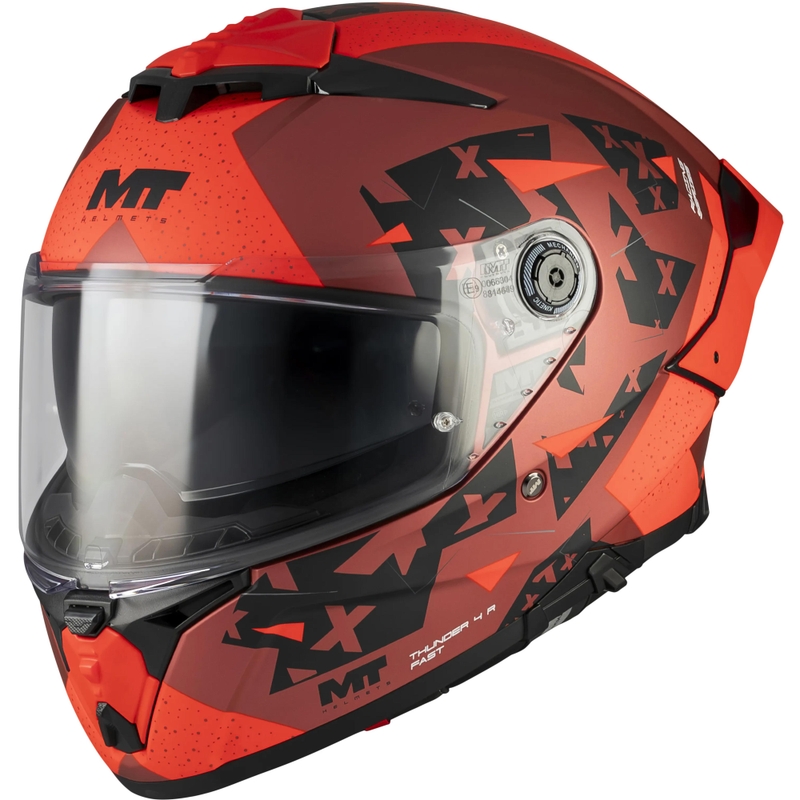 Integrálna prilba na motorku MT Thunder 4 R SV Fast C5 matná čierno-šedo-červená
