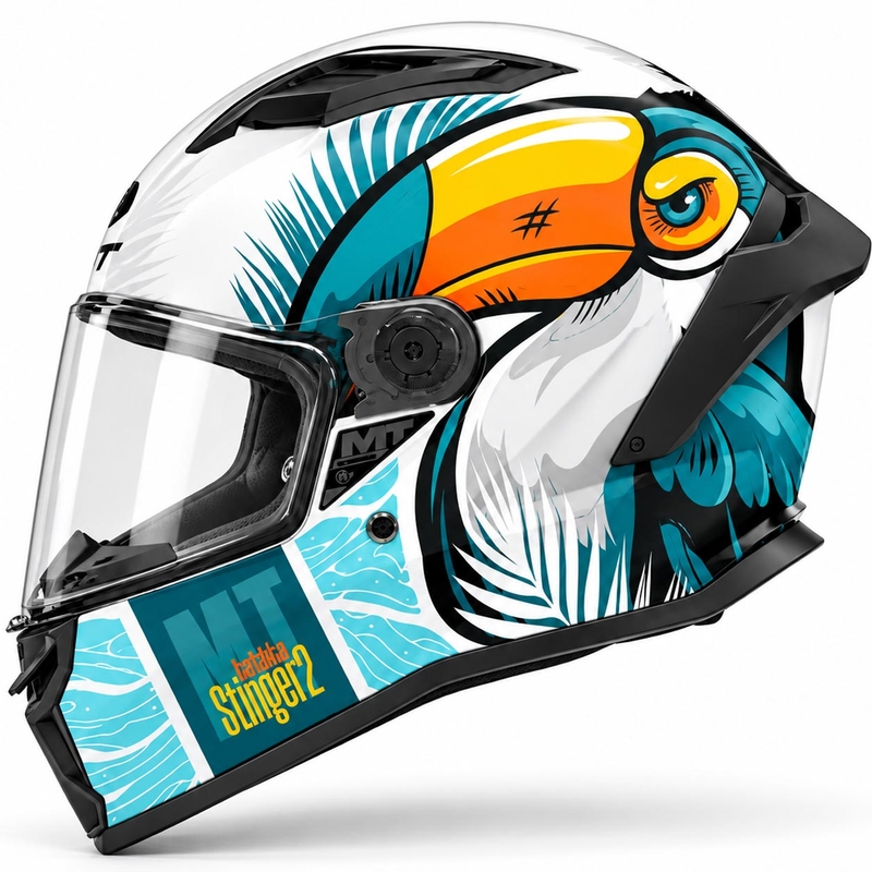 Integrálna helma na motorku MT Stinger 2 Caribbean A6 modro-biela