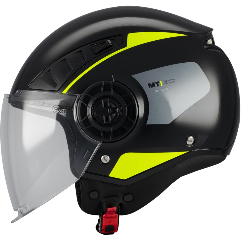 Otvorená prilba na motorku MT Aeris Demure B5 čierno-fluo žltá