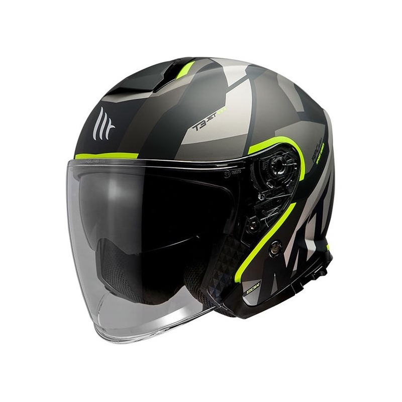 Otvorená prilba na motocykel MT Thunder 3 SV Bow čierno-šedo-fluo žltá výpredaj