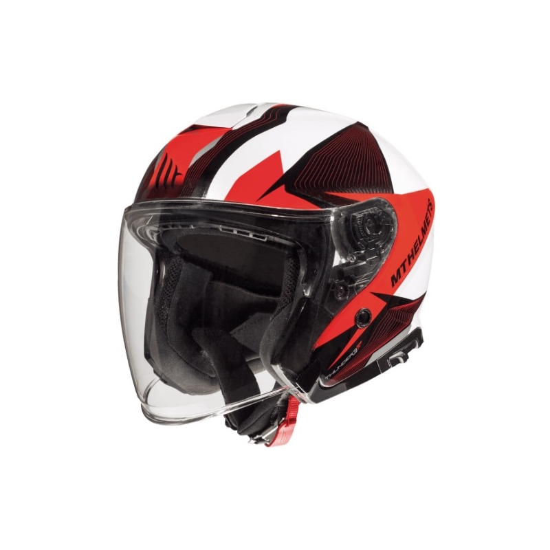 Otvorená prilba na motocykel MT Thunder 3 SV Wing čierno-bielo-červená